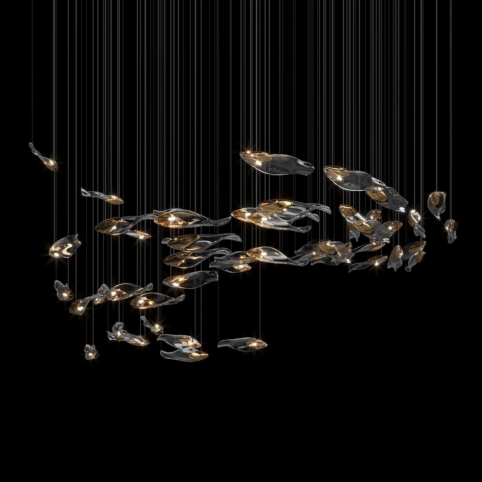 Smoke Glass Current Chandelier
