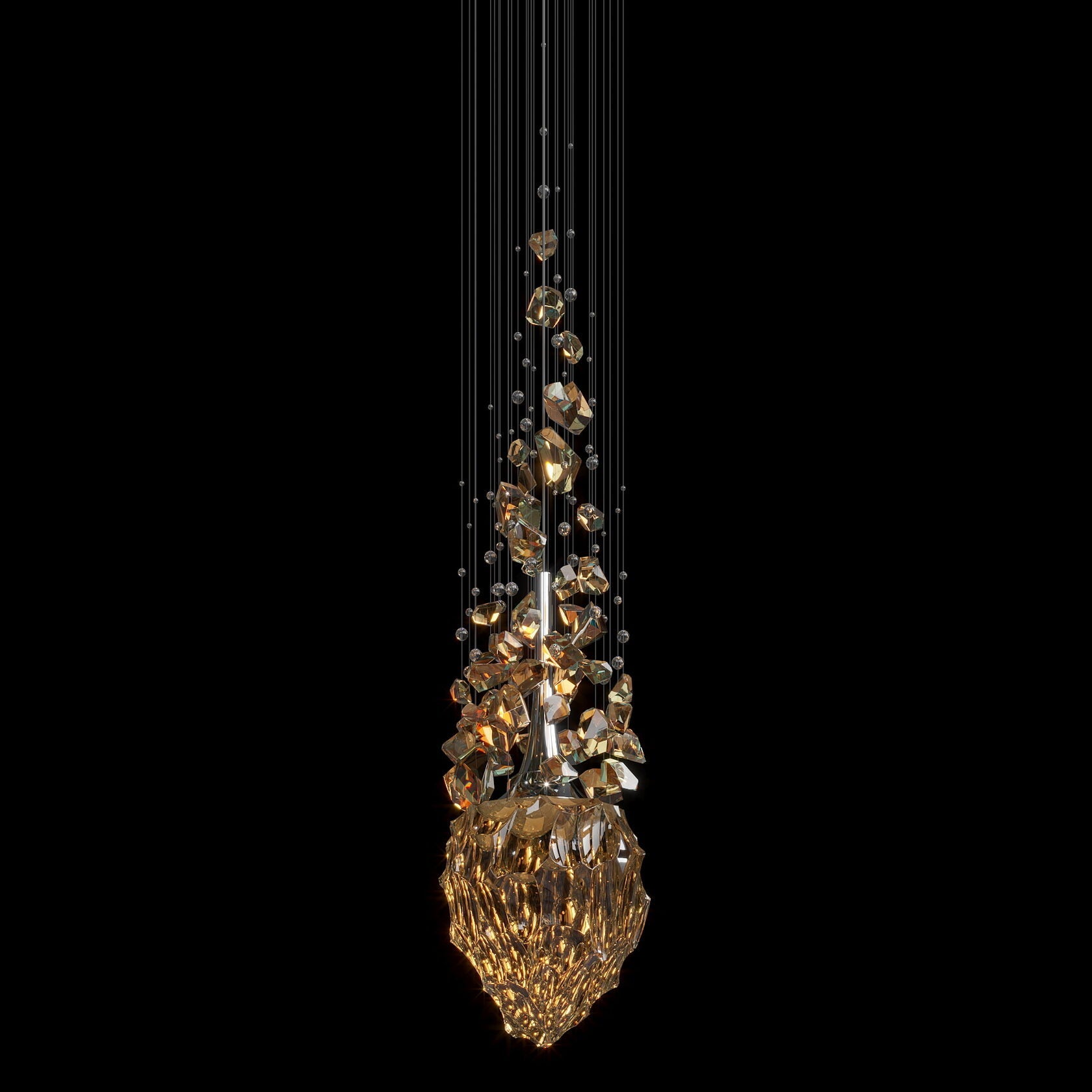 Amber Crystal Geyser Chandelier