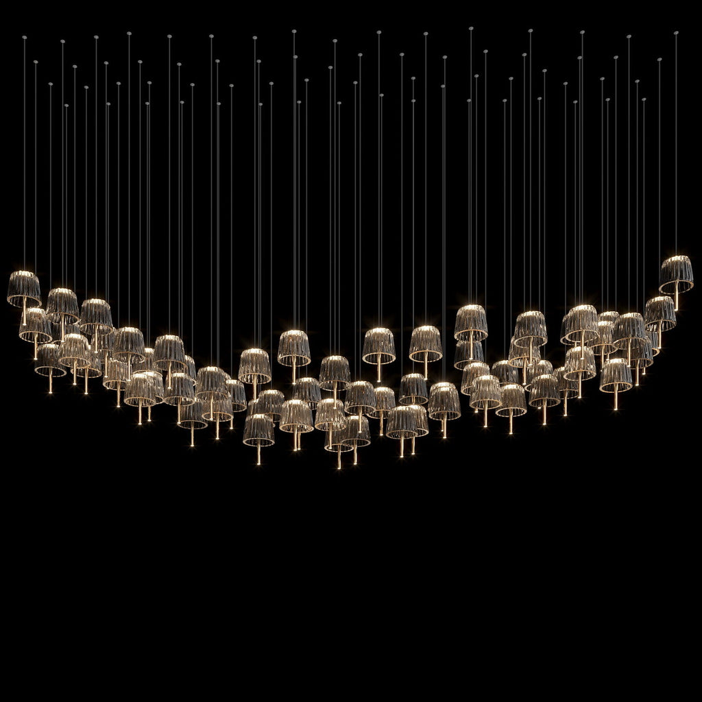 Smoke Fringe Shade Chandelier