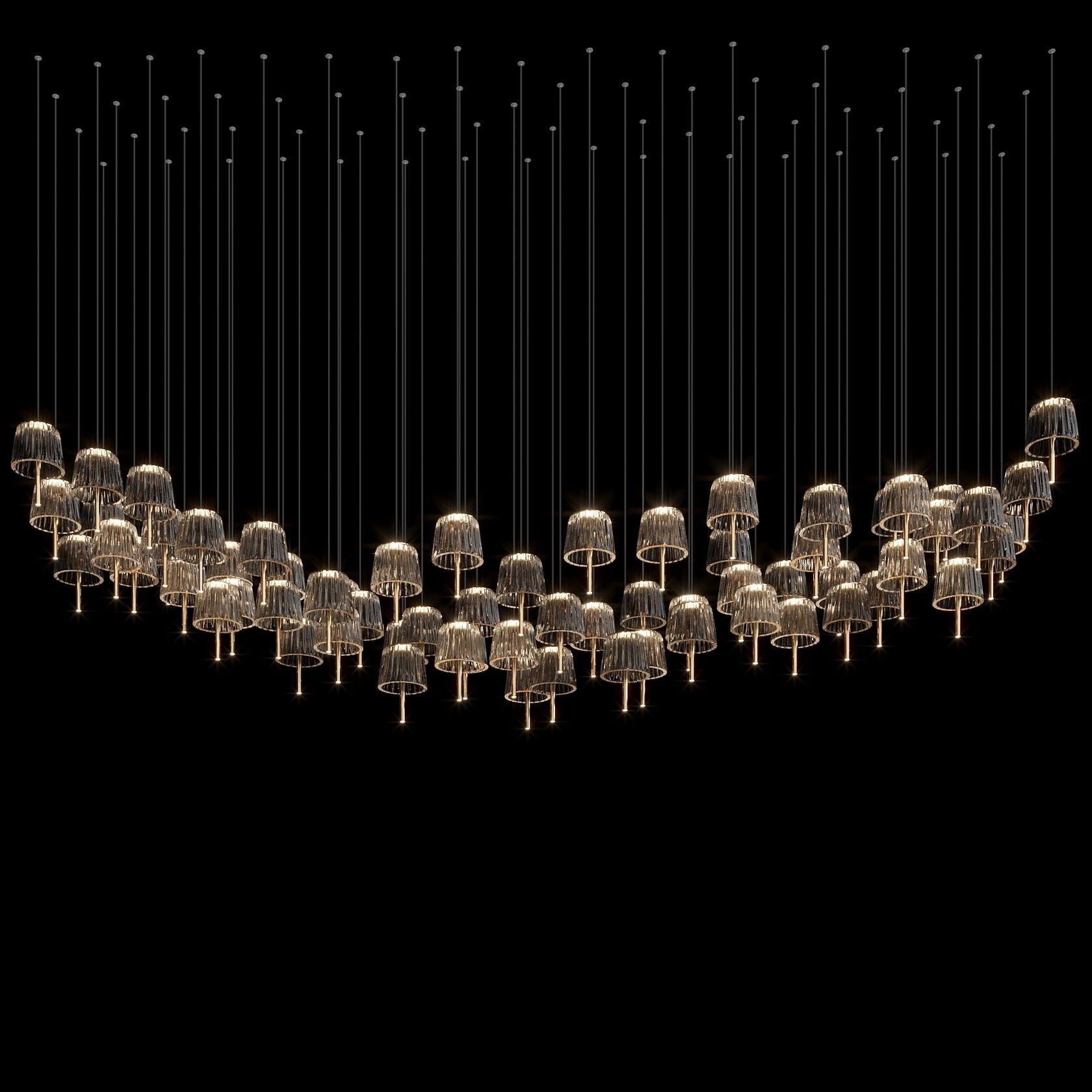 Smoke Fringe Shade Chandelier
