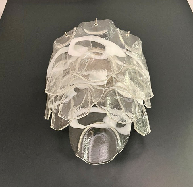 Murano Wall Lamp | 10 White Crostoli Glasses | Set of 2