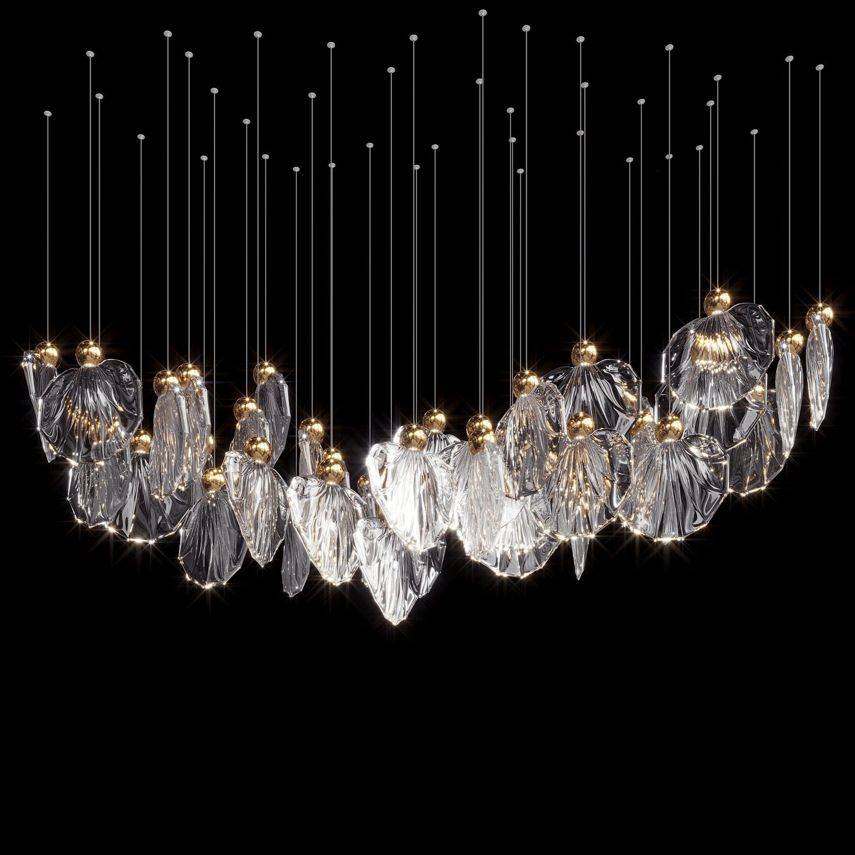 Smoke Shell Cluster Chandelier