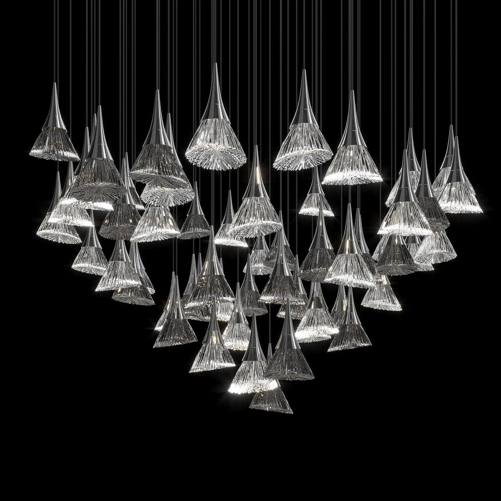 Crystal Fringe Cone Chandelier
