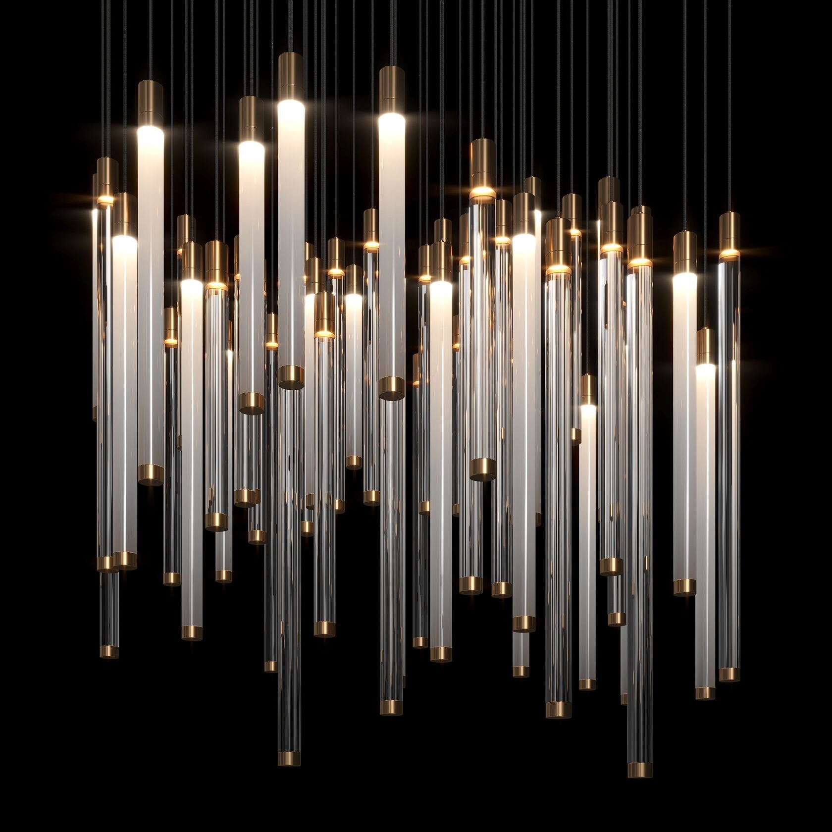 Linear Tube Rain Chandelier