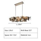 Oversize Post-modern Avant Art Irregular Metal Piece Chandelier for Living/Dining Room/Kitchen Island