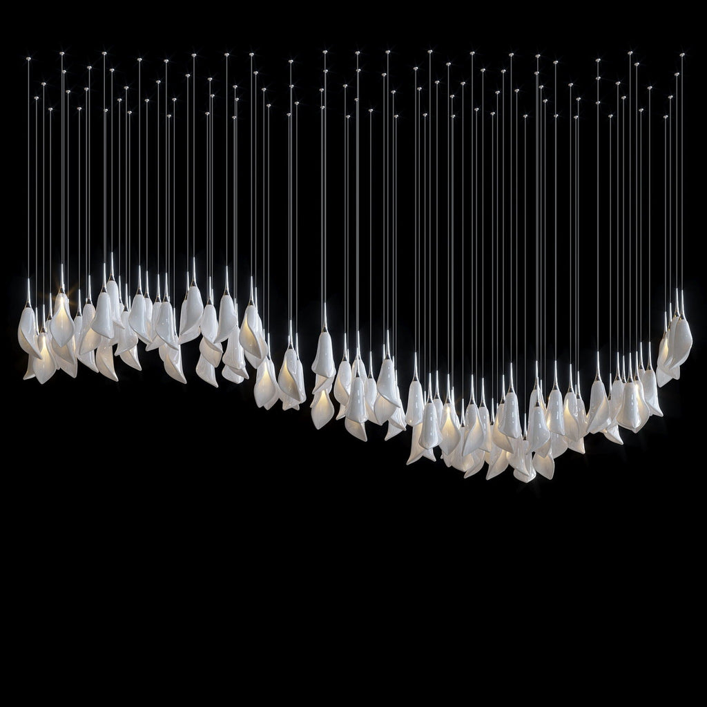 White Petal Drop Chandelier