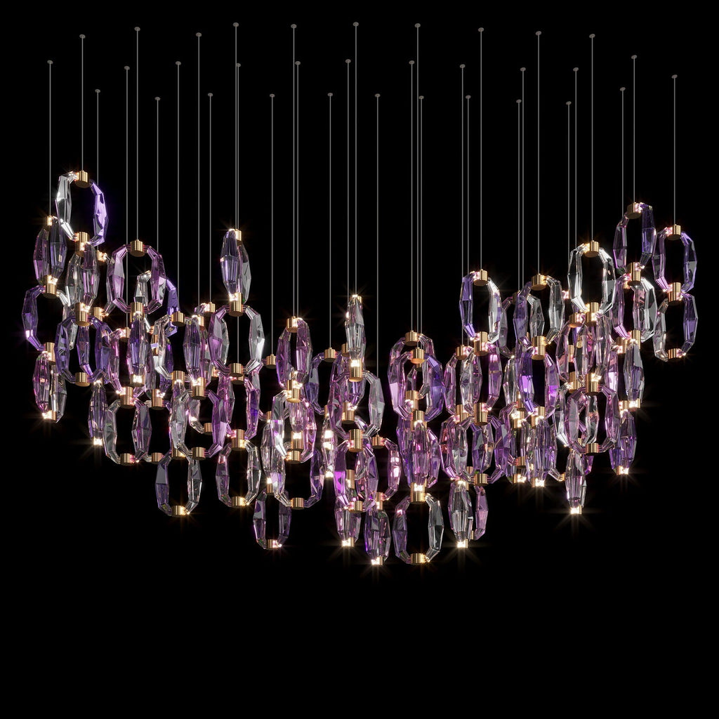 Violet Crystal Link Chandelier