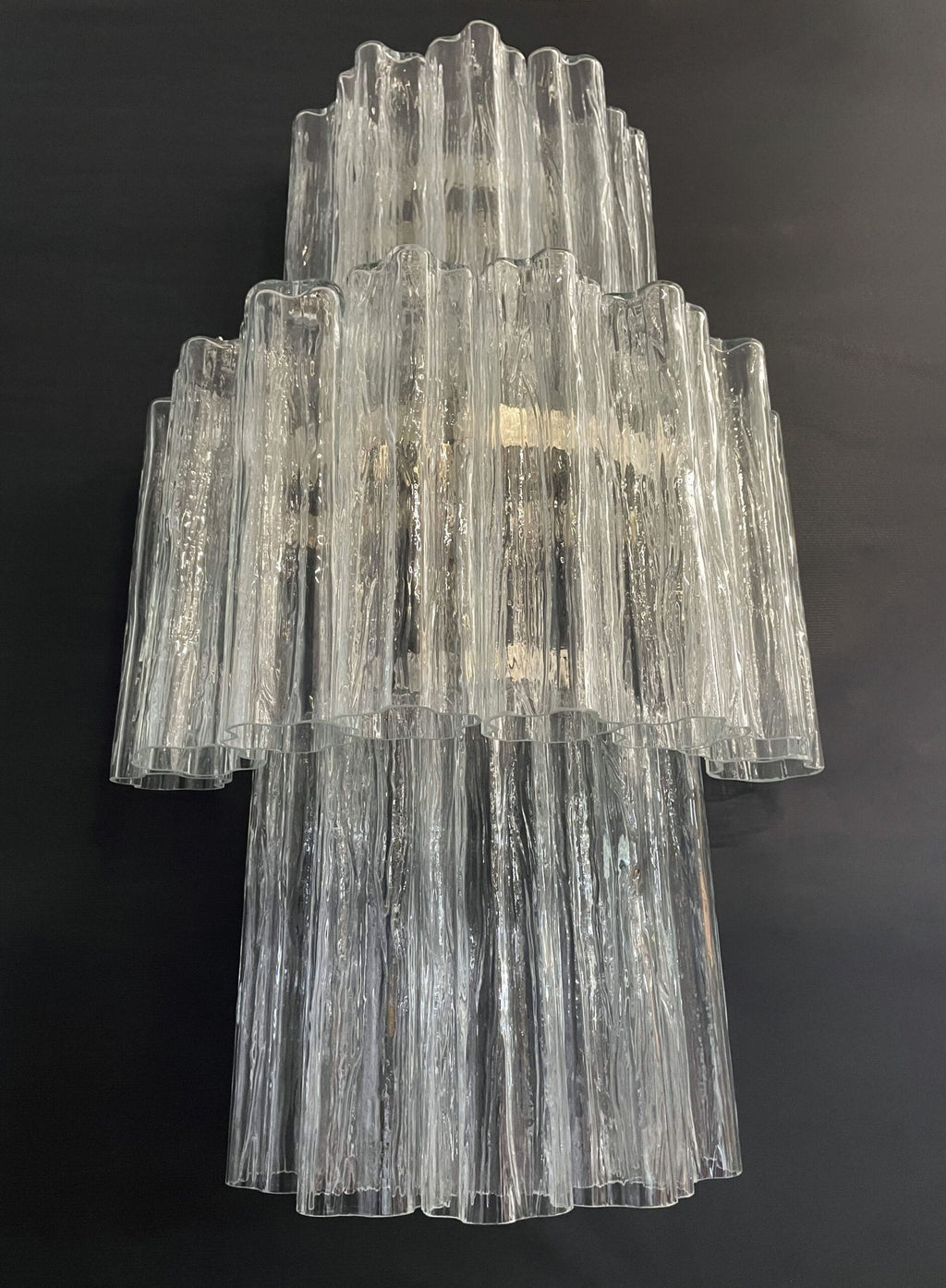 Murano Wall Lamp | 18 Clear Prism Glass | Set of 2