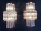 Murano Wall Lamp | 18 Pink Prism Glass | Set of 2