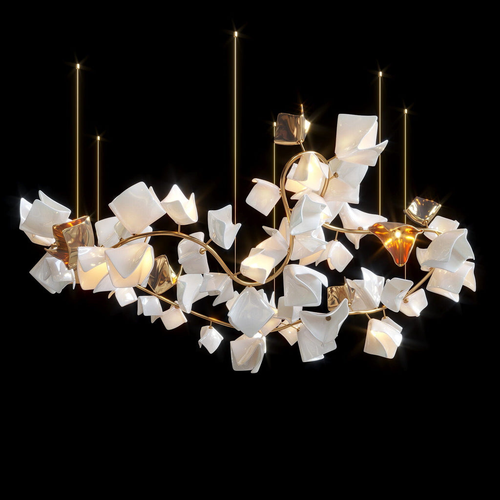 White Petal Cluster Chandelier