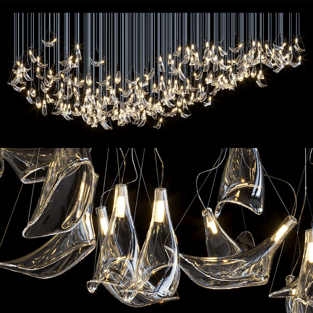 Clear Manta Cascade Chandelier
