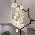 Queenie Alabaster Drop Long Round Chandelier by Bling Lighting Studio