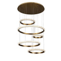 Staircase Quartz Modern Crystal Ring Chandelier by Bling Lighting Studio