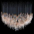 Gold Glass Loop Cluster Chandelier