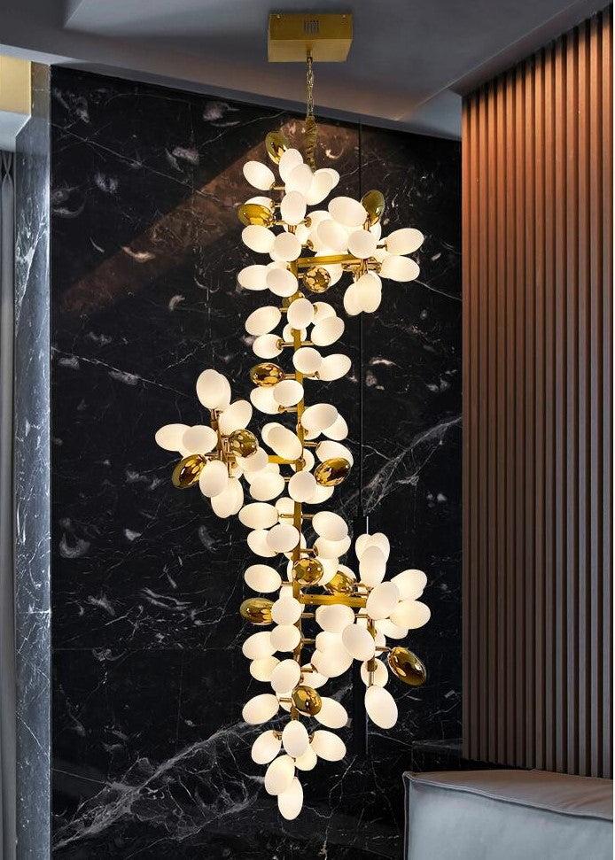 Large Branch Copper Chandelier with Grape Shape by Bling Lighting Studio
