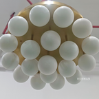 Alabaster Semi Flush Mount with Etched Opal Marble Shades