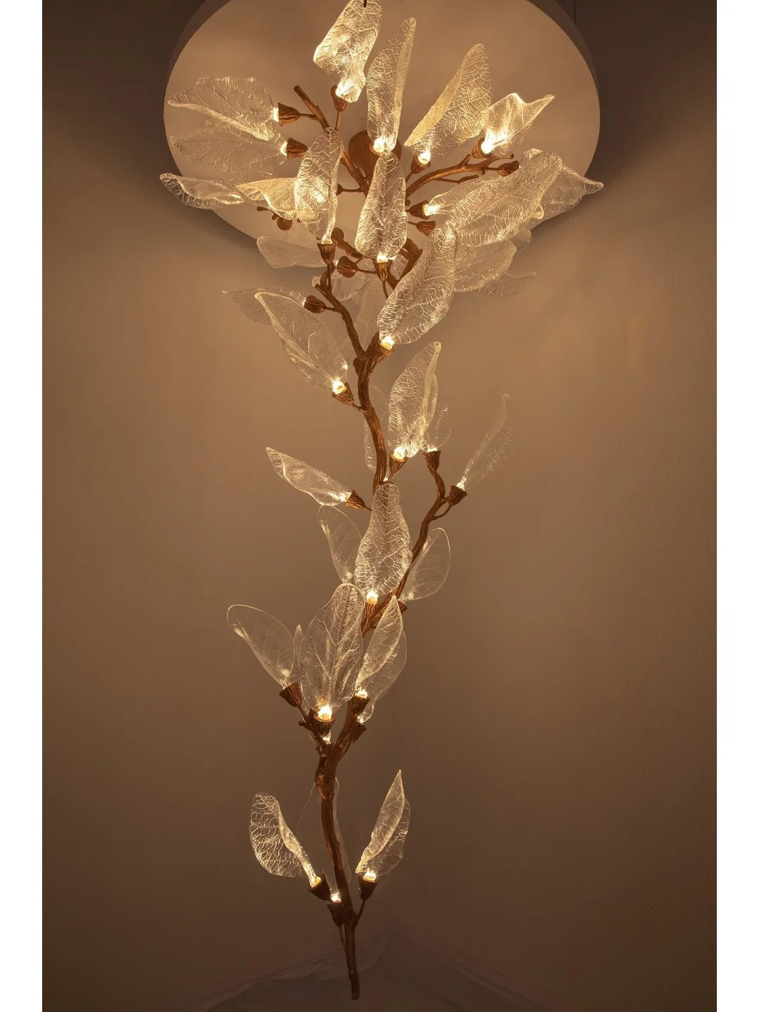 Creative Bionic Resin Leaves Chandelier for Living Room/Dining Room/Staircase by Bling Lighting Studio
