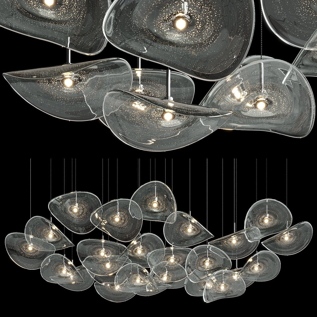 Smoke Glass Manta Cluster Chandelier