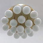 Alabaster Semi Flush Mount with Etched Opal Marble Shades