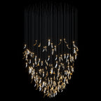 Gold Silver Leaf Rain Chandelier
