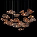 Amber Glass Pebble Cluster Chandelier