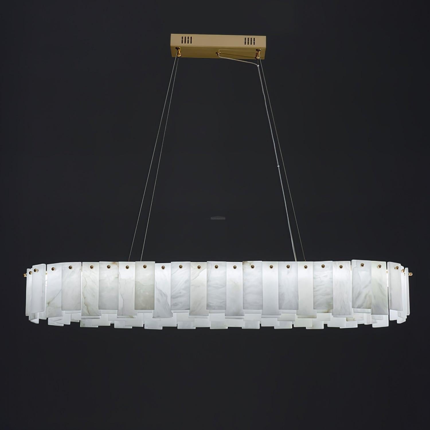 Halos Alabaster Round/Square Chandelier by Bling Lighting Studio