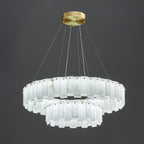Halos Alabaster Round/Square Chandelier by Bling Lighting Studio