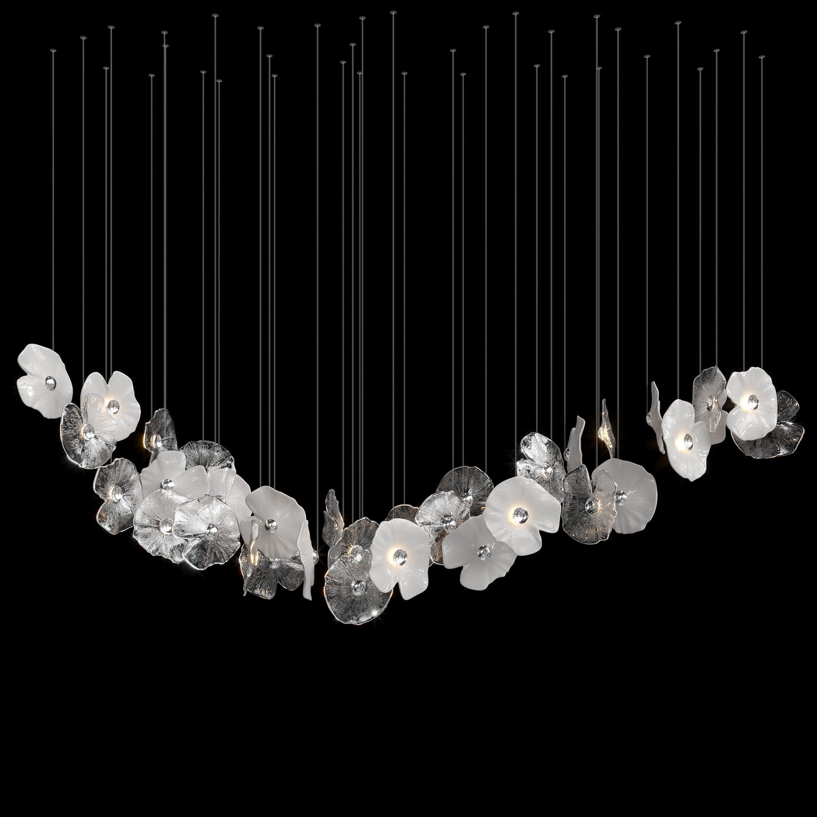 Frosted Blossom Cluster Chandelier