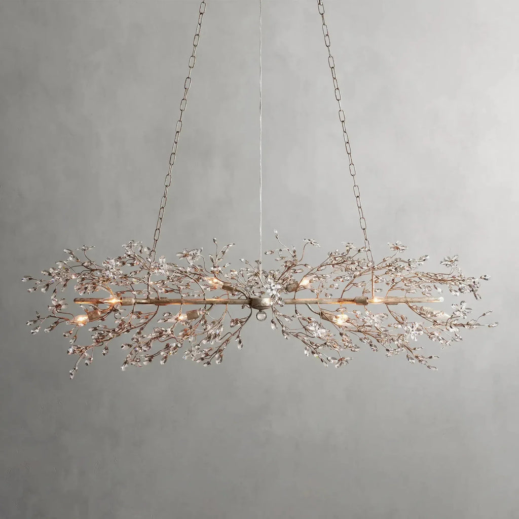 Crystal Flowers Fiore Linear Chandelier