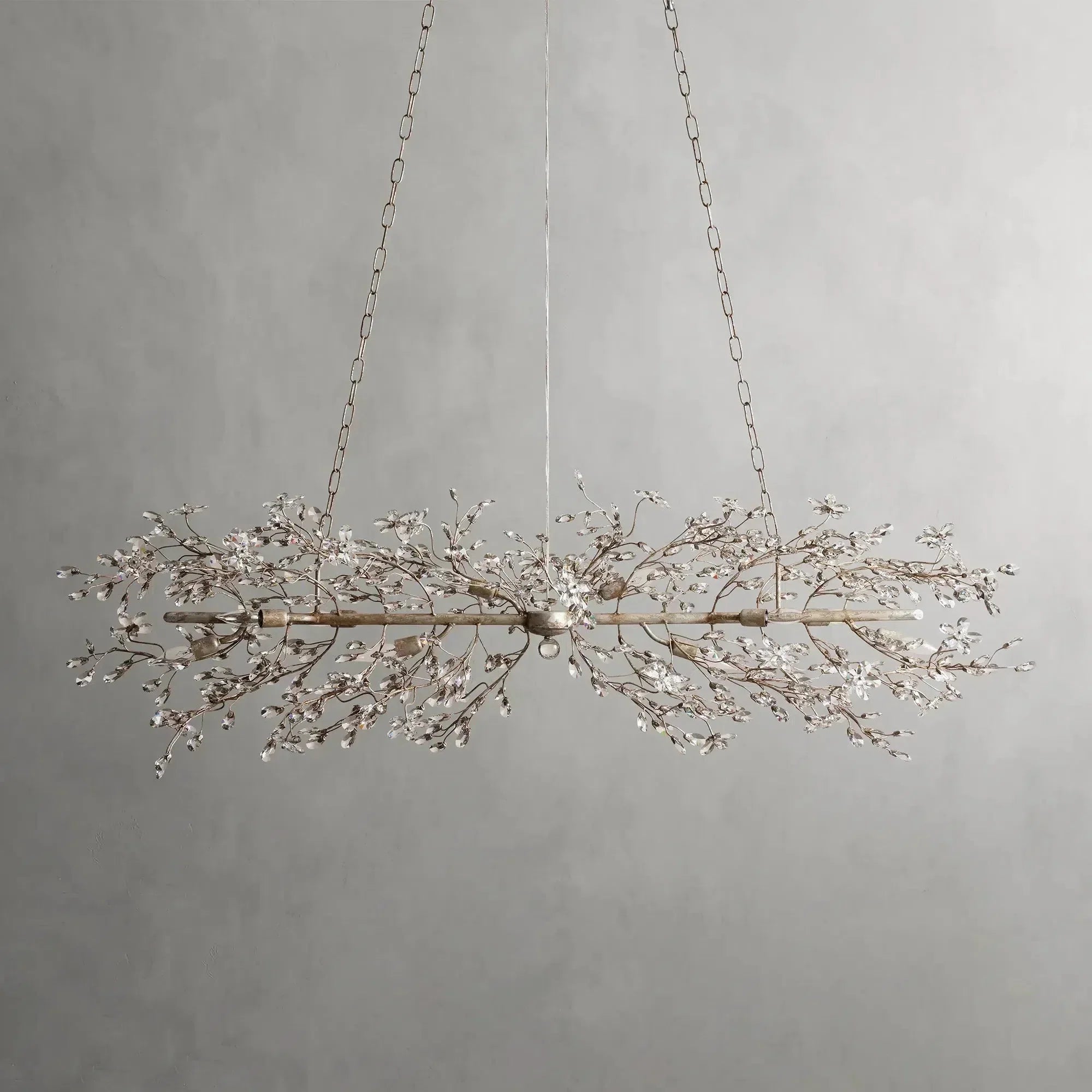 Crystal Flowers Fiore Linear Chandelier