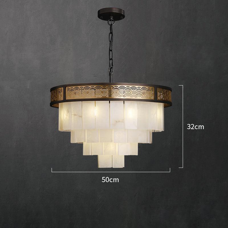 Marble Alabaster Lorry Multi-layer Classic Chandelier by Bling Lighting Studio