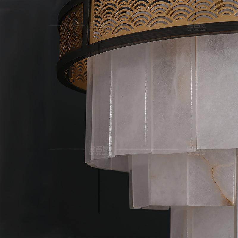 Marble Alabaster Lorry Multi-layer Classic Chandelier by Bling Lighting Studio