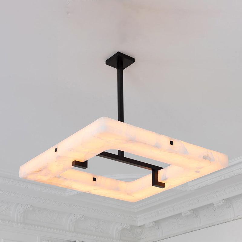 Glacera Square Alabaster Chandelier by Bling Lighting Studio