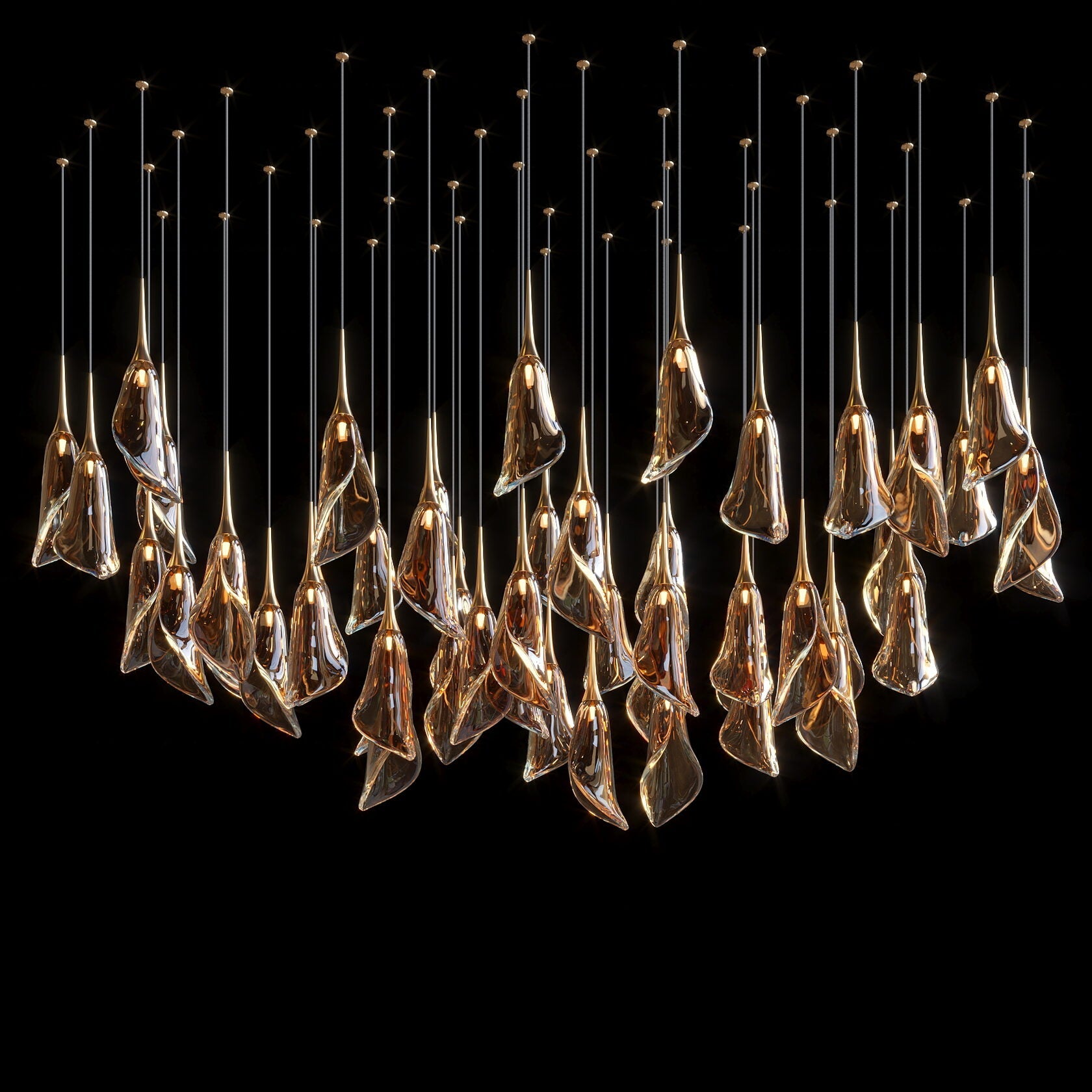 Crystal Petal Drop Chandelier