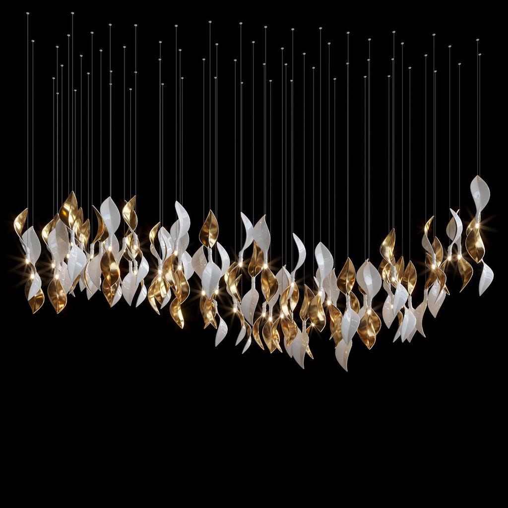 White Twist Leaf Garland Chandelier