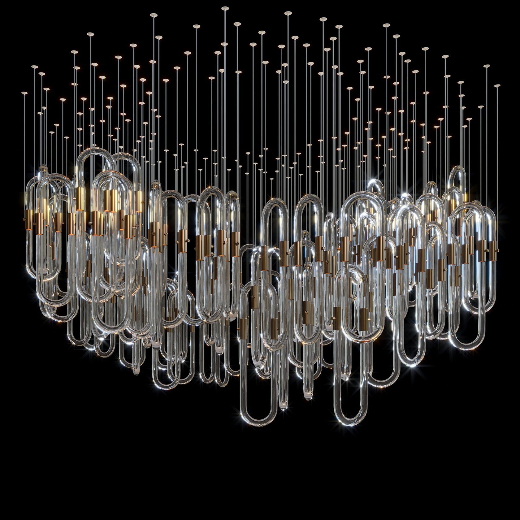 Glass Loop Waterfall Chandelier