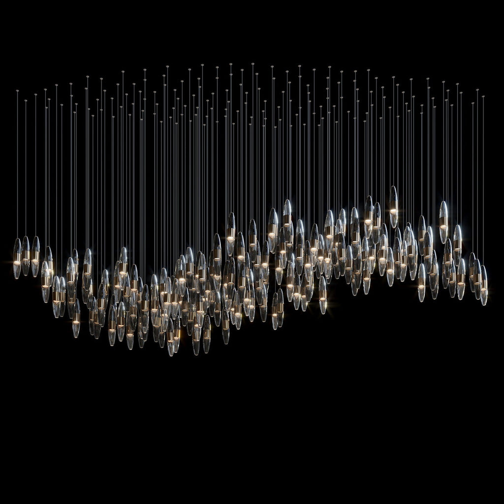 Smoke Capsule Wave Chandelier