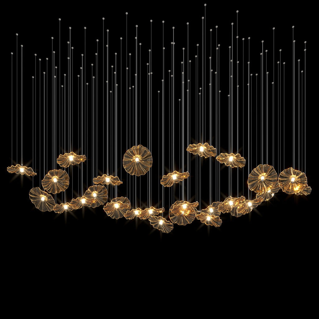 Amber Ruffle Bloom Chandelier