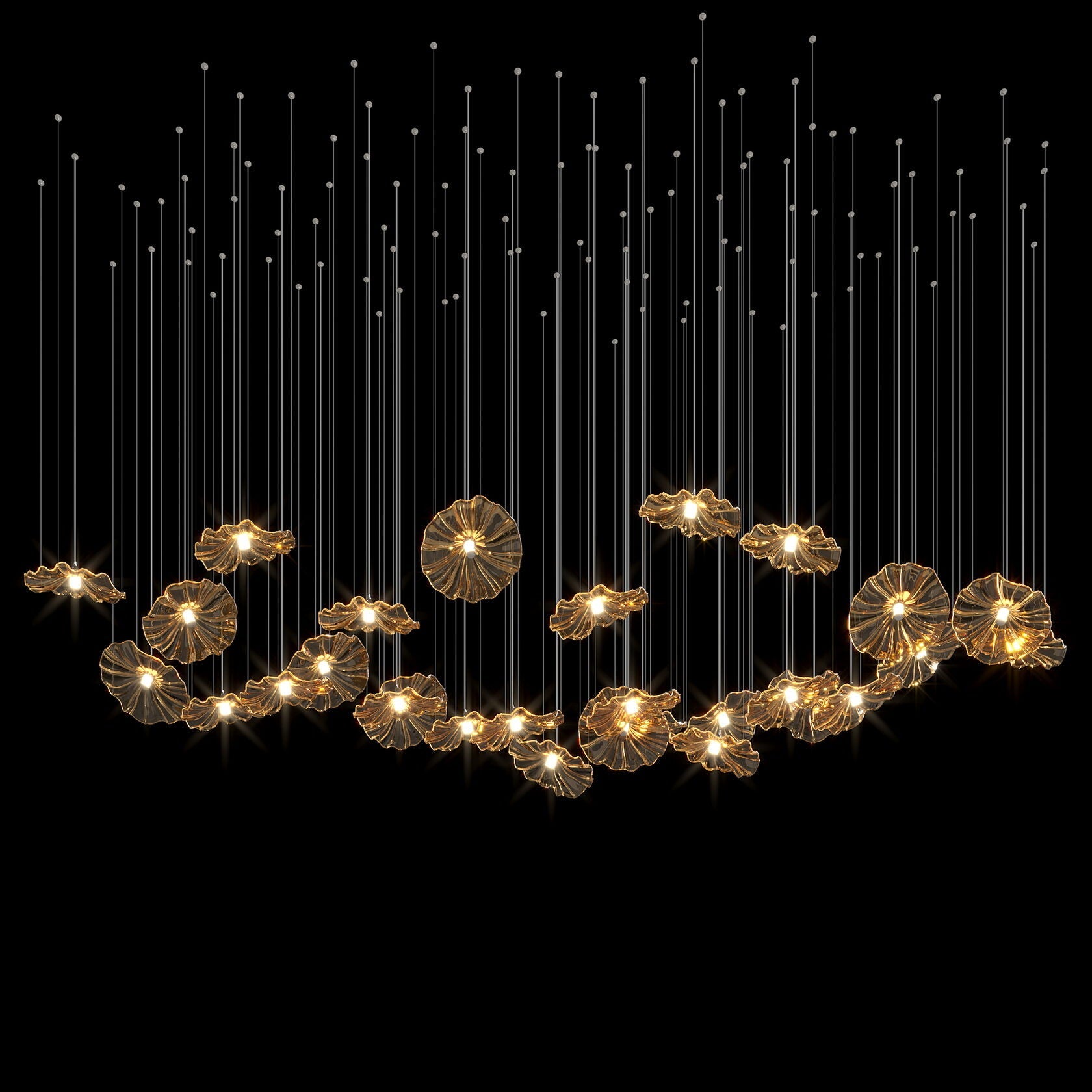 Amber Ruffle Bloom Chandelier