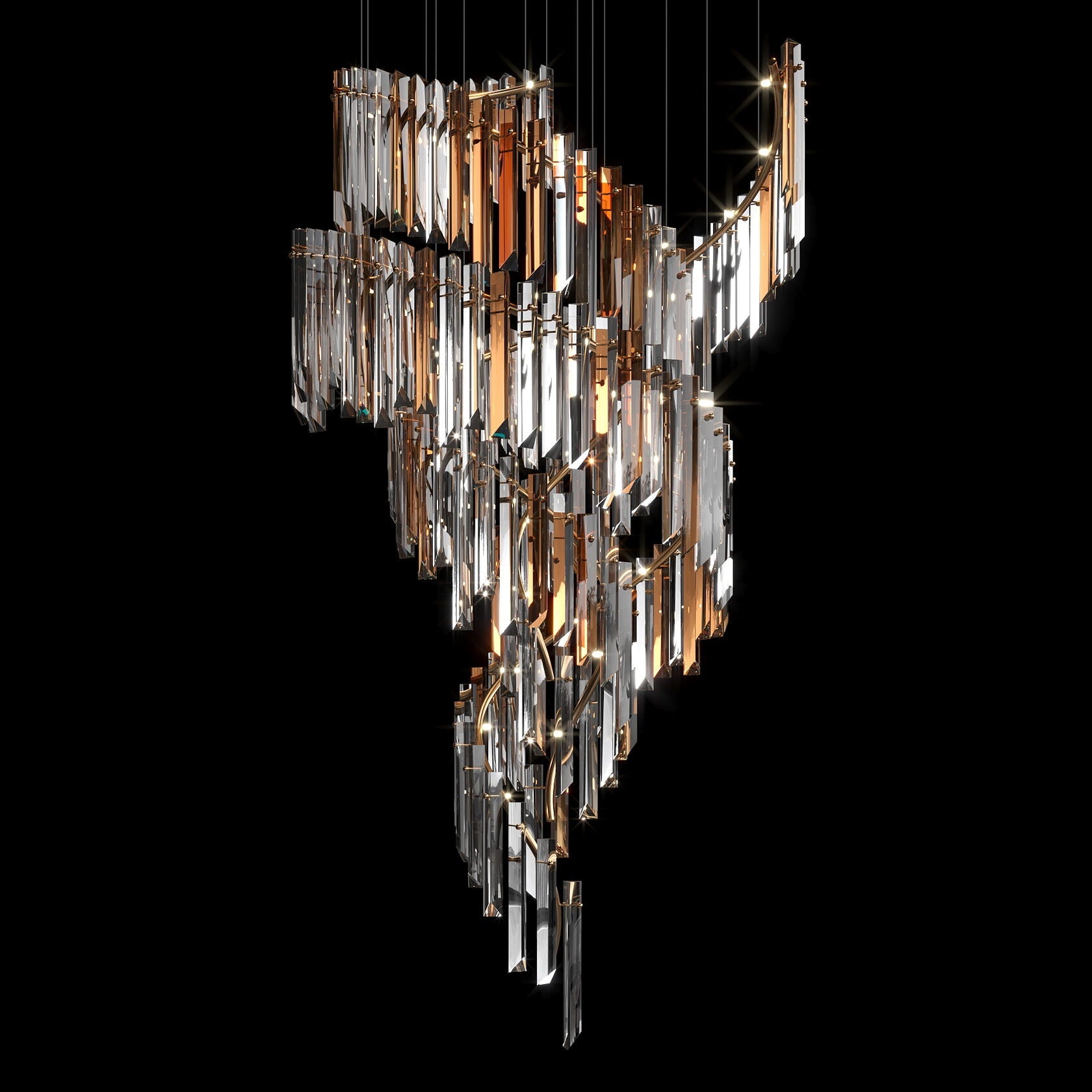 Crystal Prism Waterfall Chandelier