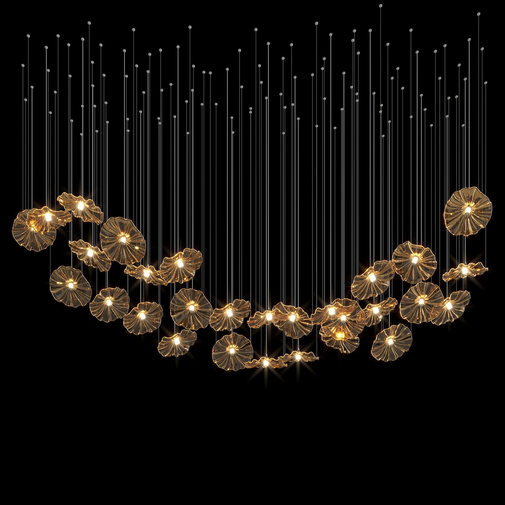 Amber Ruffle Bloom Chandelier