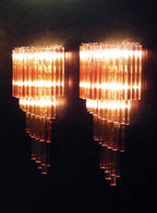 Murano Wall Lamp | 41 Pink Prism Glass | Set of 2