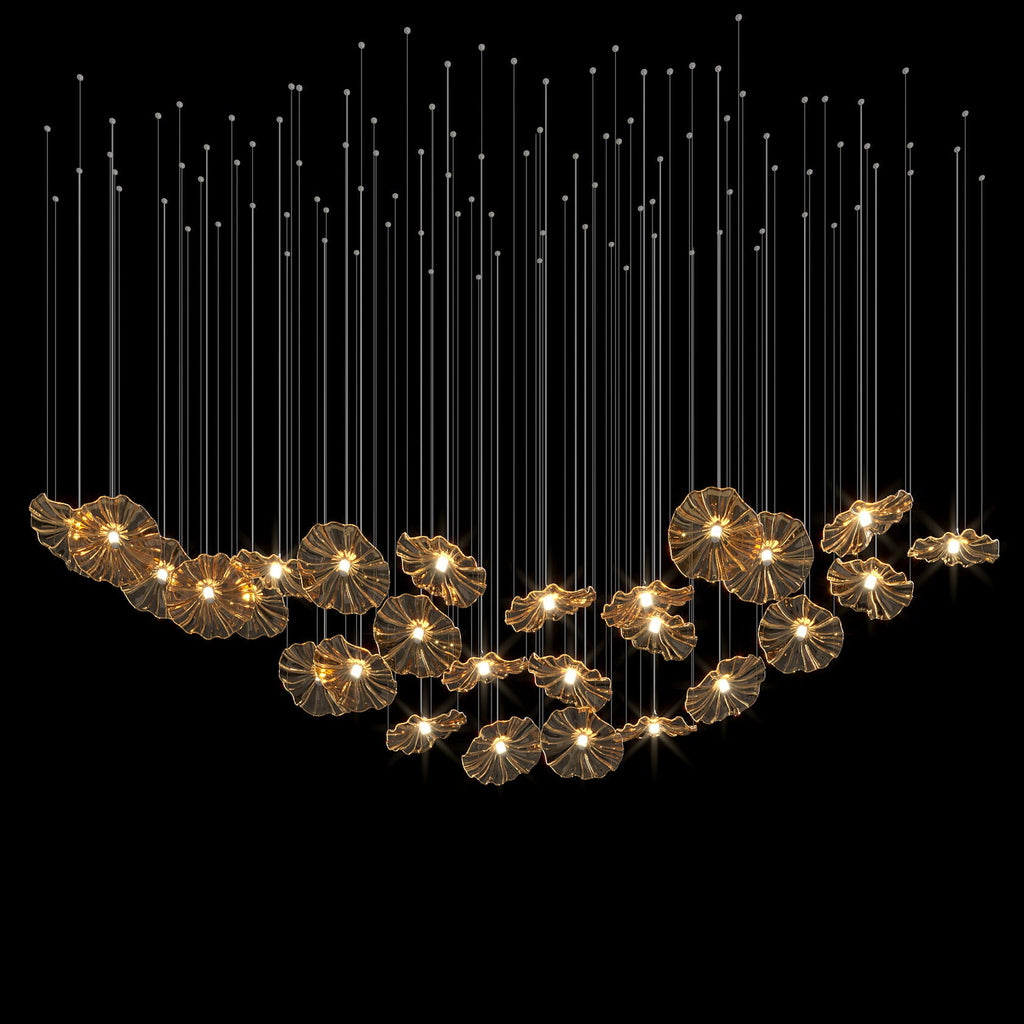 Amber Ruffle Bloom Chandelier