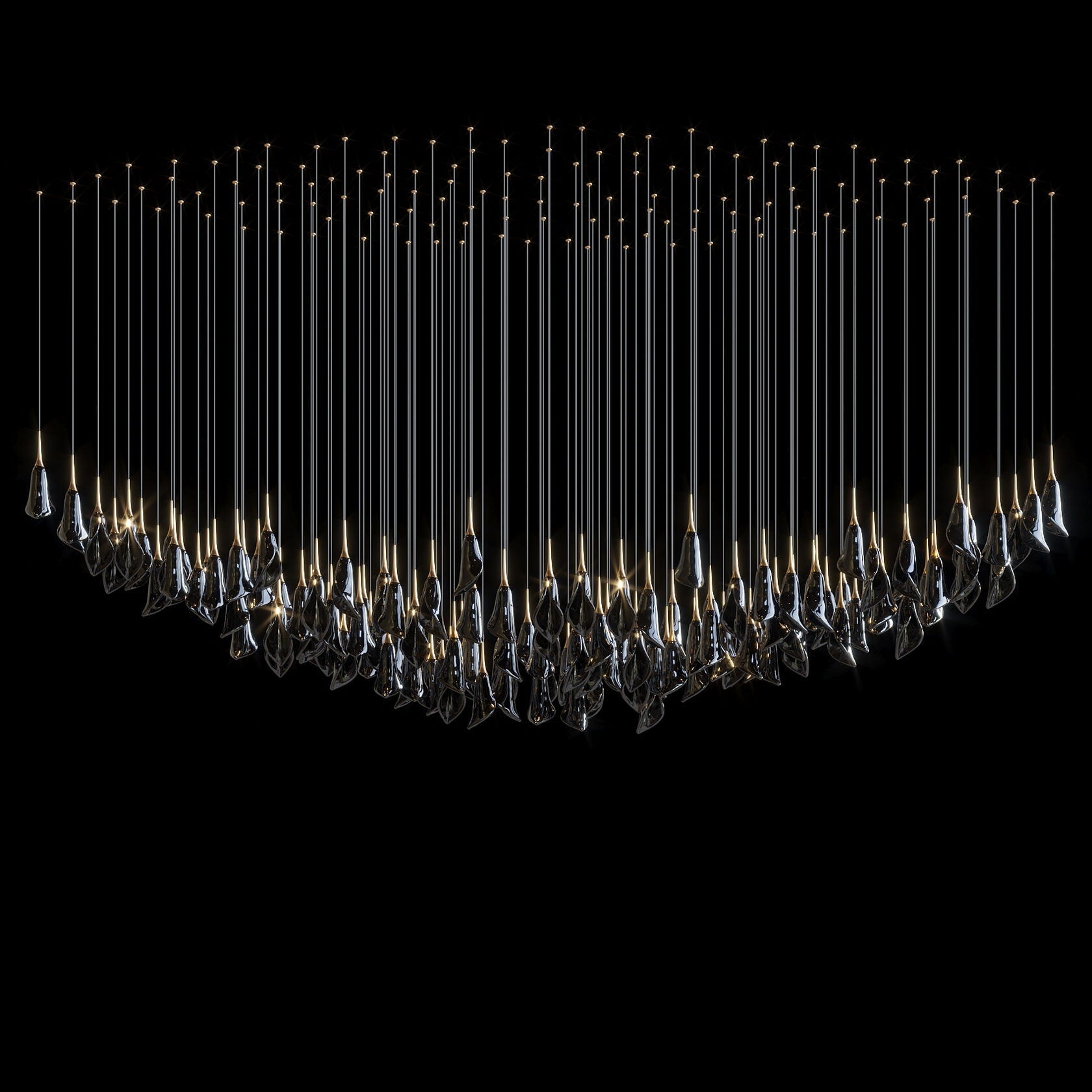 White Petal Drop Chandelier