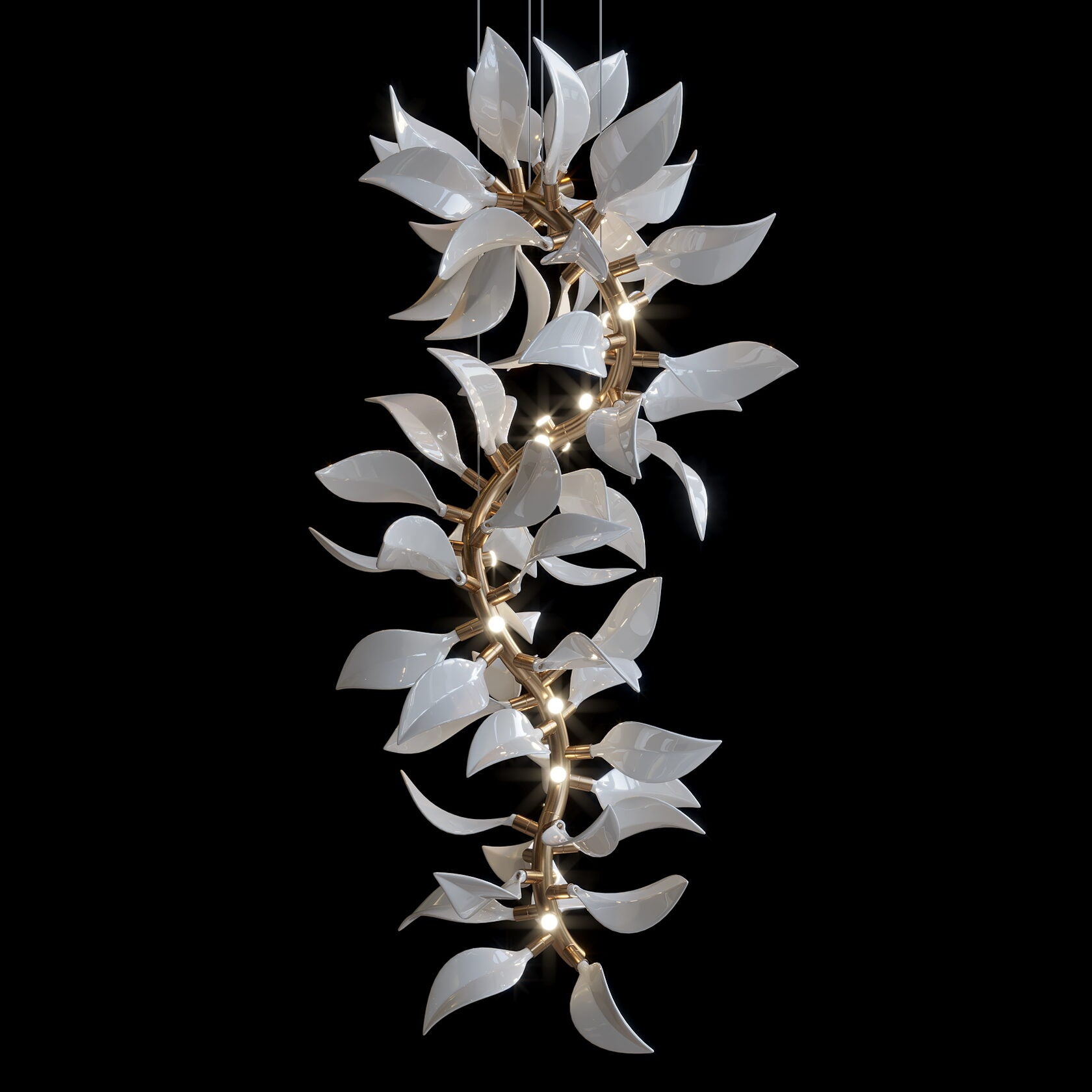 White Leaf Vine Chandelier