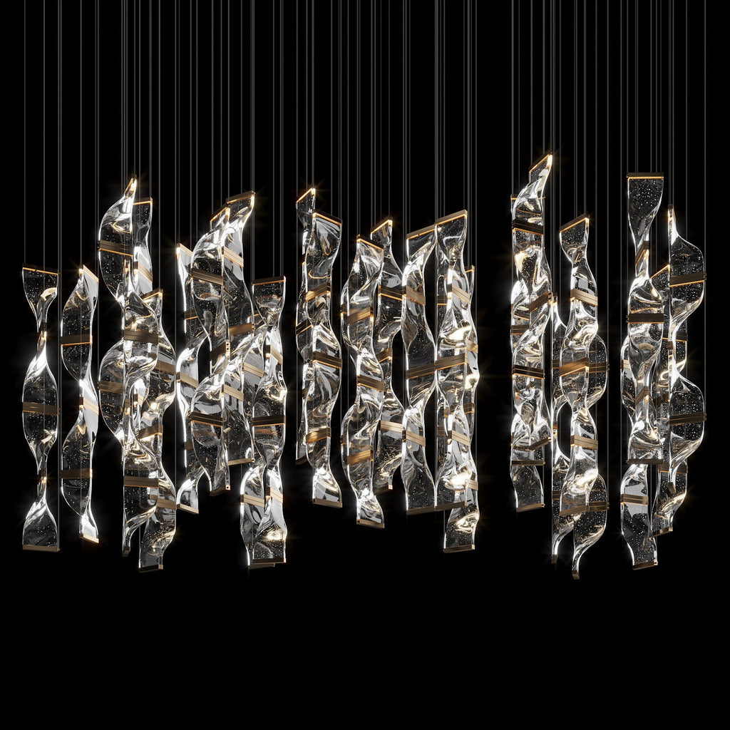 Crystal Twist Panel Chandelier
