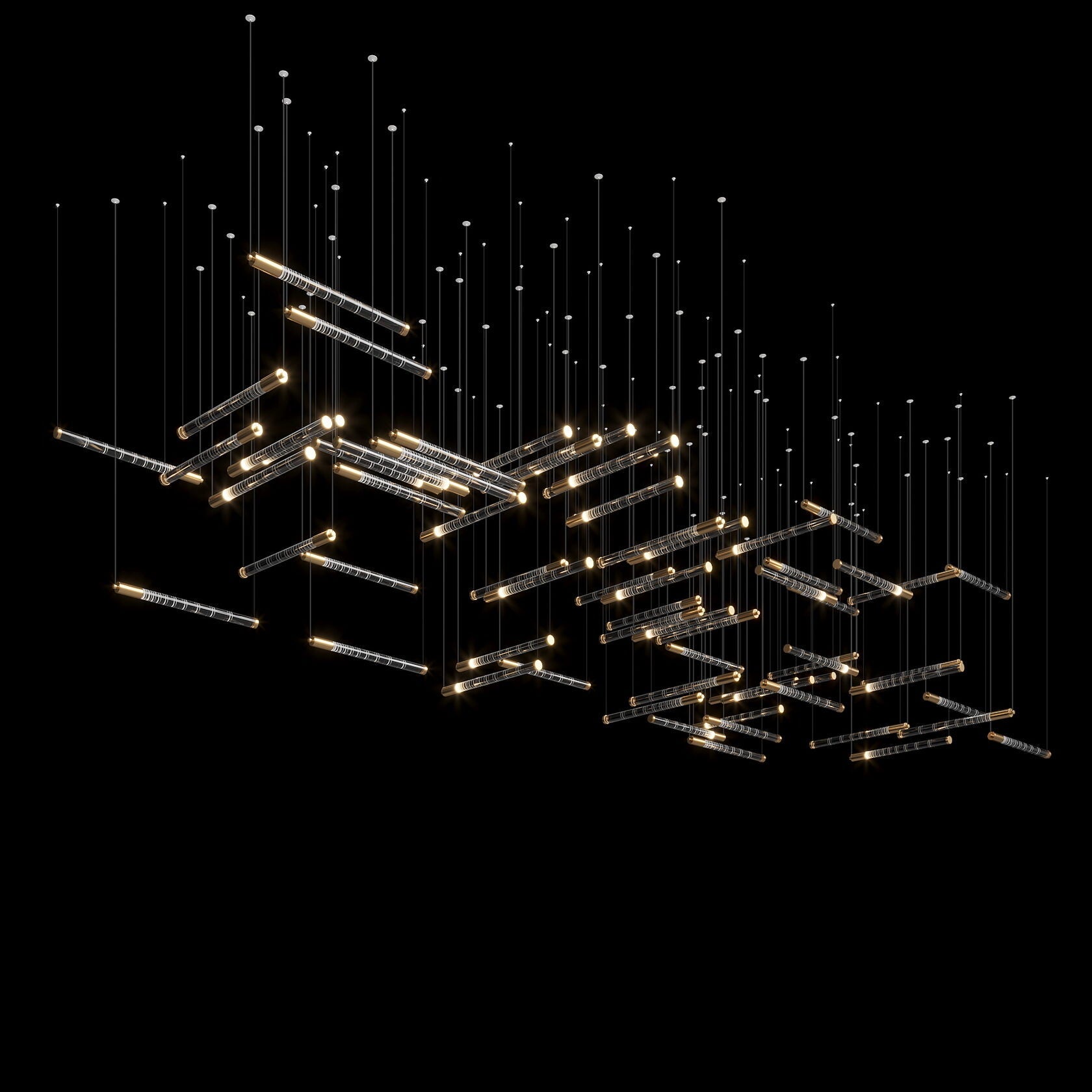 Linear Spark Scatter Chandelier