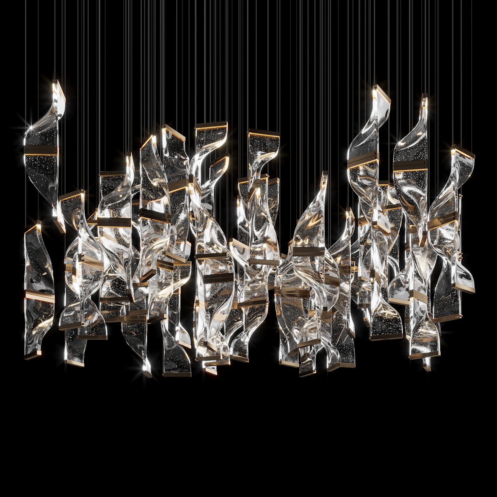 Crystal Twist Panel Chandelier
