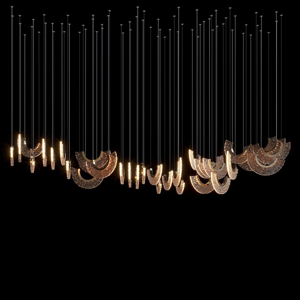 Crystal Fan Arc Chandelier