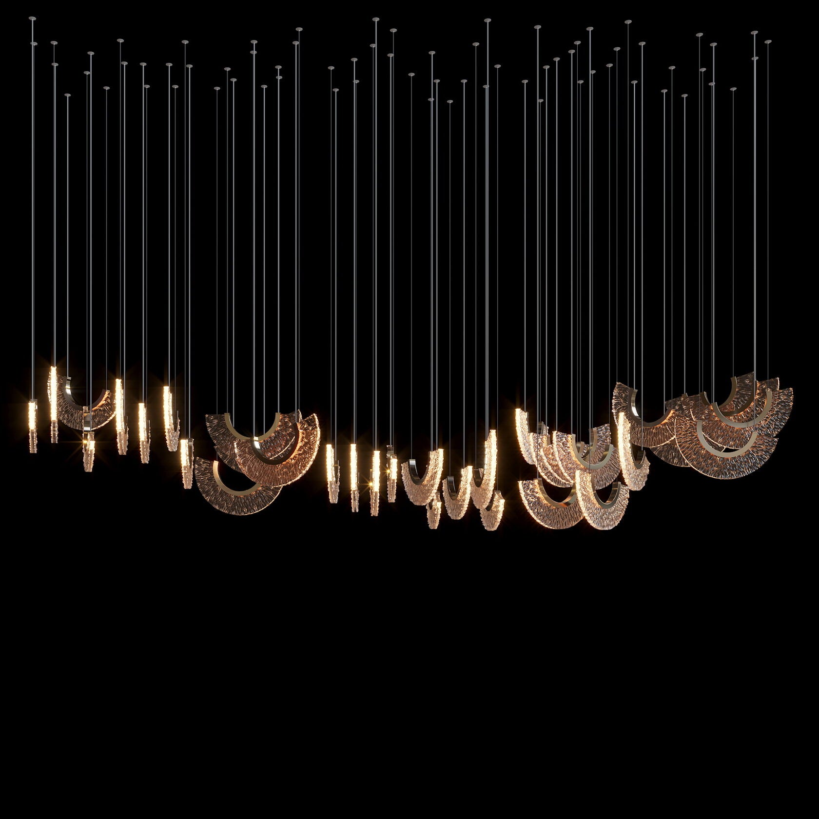 Crystal Fan Arc Chandelier